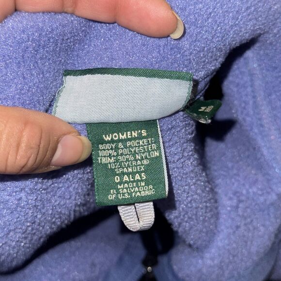 L.L. Bean Fleece Jacket Women's Medium Light Blue Long Sleeve Mock Neck Full Zip - Picture 4 of 10